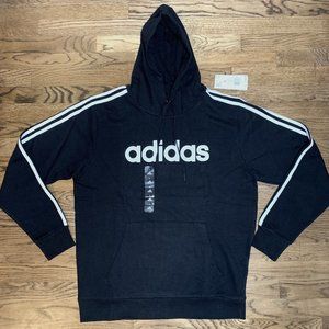 Adidas Essentials 3-Stripes Men's Pullover Hoodie Black Size Large